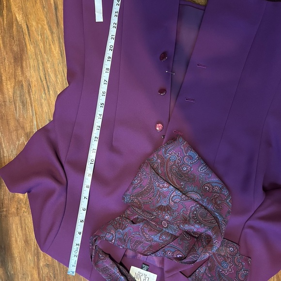 Le Suit Plum Blazer with Paisley Scarf Women’s Size 16P - Picture 8 of 8